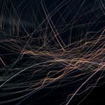 Abstract neon lines on dark background
